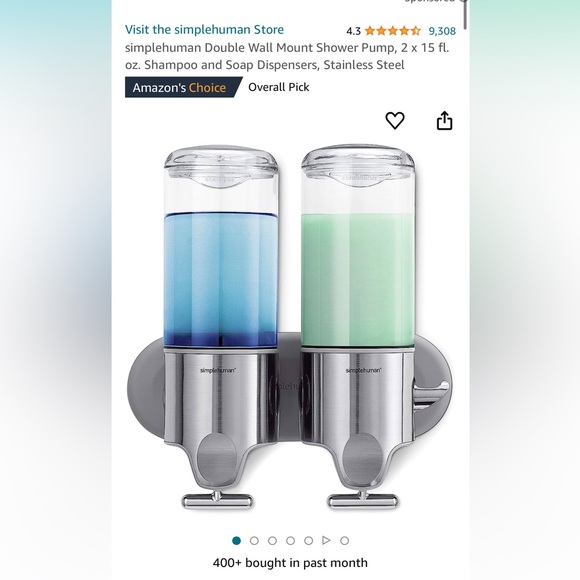 simplehuman Bath Simplehuman Shower Shampoo And Soap Dispensers